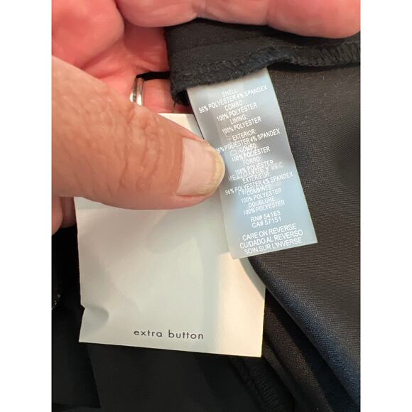 NWOT Karl Lagerfeld size 6 black dress with sheer sleeves and white trim - Picture 7 of 7